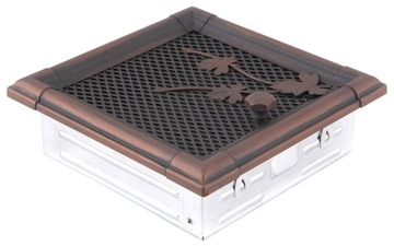 Kratka kominkowa RETRO 16x16cm żaluzja miedz patyn