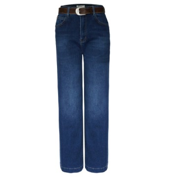 M.Sara WIDE-LEGTH JEANSEY PANTS HIGH STANCE M 38