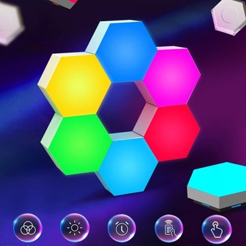 10X СОТОВАЯ ЛАМПА RGB АТМОСФЕРНАЯ ЛАМПА С ДИСТАНЦИОННЫМ СЕНСОРНЫМ УПРАВЛЕНИЕМ