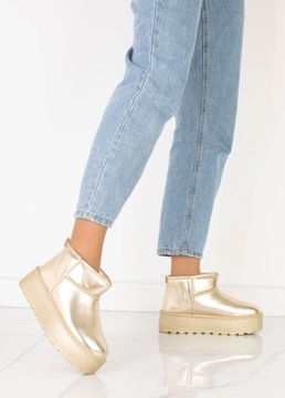 7808 ЗОЛОТЫЕ СНЕЖНЫЕ БОТИНКИ НА ИЗОЛИРОВАННОЙ ПЛАТФОРМЕ 39