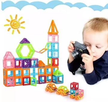 МАГНИТНЫЕ БЛОКИ СТРОИТЕЛЬНЫЕ ПАНЕЛИ 118 EL + КОЛЕСО ЧЕРТА + КОЛЕСА