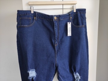 BOOHOO SPODNIE JEANSOWE DZIURY SKINNY 56