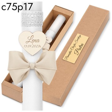 КРЕЩЕННАЯ СВЕЧА КОРОБКА ДЛЯ СВЕЧИ КРЕЩЕНИЯ - Сувенир на Святое Крещение IHS