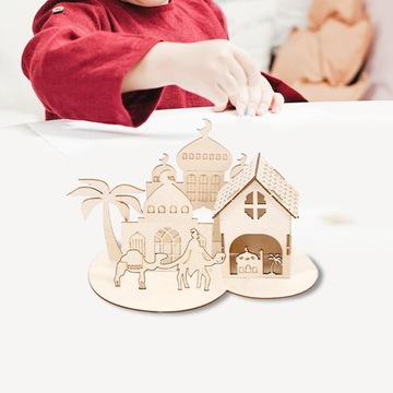 Ид Мубарак деревянное украшение собрать замок 3D головоломка креативный стиль А