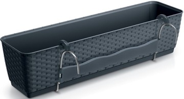 SKRZYNKA BALKONOWA Z PODSTAWKĄ HAKI 60CM ANTRACYT