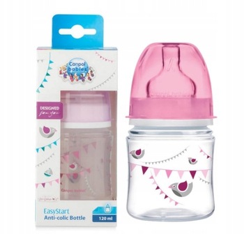 CANPOL BUTELKA SZEROKA ANTYKOL. 120 ML SMOCZEK 0M+ MINI