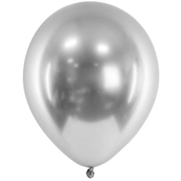 Balony GLOSSY chrom SREBRNE błyszczące 50szt