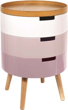 Home Deco Factory Stolik Nocny Okrągły 38x54x38 cm