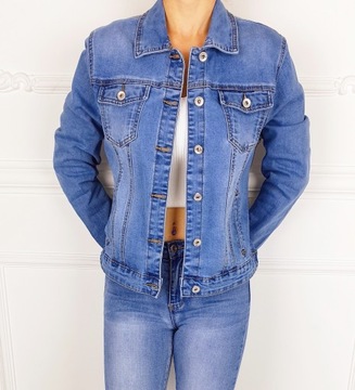 DAMSKA KATANA - KURTKA JEANSOWA Plus - Size Blue