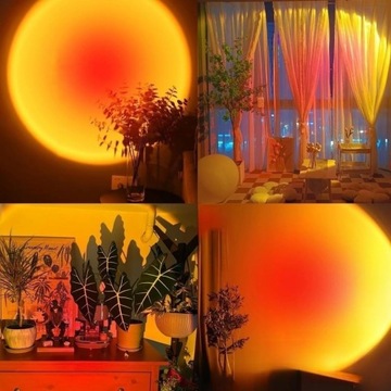 LAMPKA PROJEKCYJNA SUNSET LAMPA NOCNA ZACHÓD SŁOŃCA RGB SMART PILOT APP