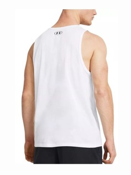 KOSZULKA męska UNDER ARMOUR bez rękawów 1382883-100 biała na lato 3XL