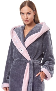 ХАЛАТ ЖЕНСКИЙ ДЛИННЫЙ ТЕПЛЫЙ ПУХОВЫЙ, XS