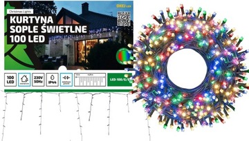 Kurtyna sople lampki 100 LED multikolor zewnętrzna