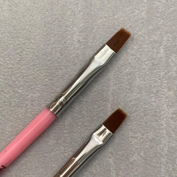 PĘDZELEK PĘDZEL DO ŻELU AKRYLU AKRYLOŻELU DO ZDOBIEŃ PŁASKI 8 mm MANICURE