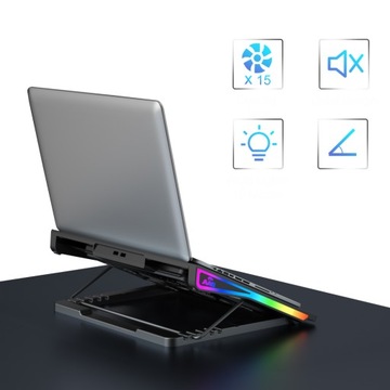 ОХЛАЖДАЮЩАЯ ПОДСТАВКА ДЛЯ НОУТБУКА AAB SPATIUM SILENT RGB PAD 15 ВЕНТИЛЯТОРОВ