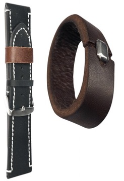 SZLUFKA PRZELOTKA DO ZEGARKA SKÓRZANA HANDMADE RĘCZNIE ROBIONA 22MM