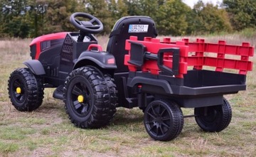 БОЛЬШОЙ АККУМУЛЯТОРНЫЙ ТРАКТОР С ПРИЦЕПОМ + КОЛЕСА ДИСТАНЦИОННОГО УПРАВЛЕНИЯ КОЖА ИЗ ЭВА САПЕРКИ