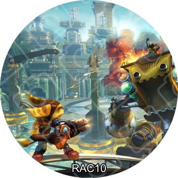 Opłatek na Tort RATCHET & CLANK Dekoracja do tortu wydruk Waflowy 20cm