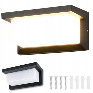 LAMPA OGRODOWA LED KINKIET ELEWACYJNY ZEWNĘTRZNY 12W 3000K
