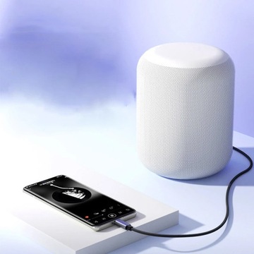 KABEL USB-C MINI JACK 3,5MM TYP C AUX WTYK PRZEWÓD AUDIO 100CM 1M NYLON