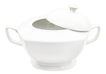Фарфоровая супница для супа и бульона, белая, для подачи блюд сочельника, 2,4л