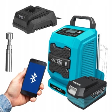 DEDRA CONSTRUCTION RADIO Bluetooth 18V АККУМУЛЯТОР. САС+ 5Ач