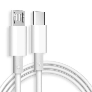 WHITE 2m USB Type C to Micro USB Data Cable Fast Transmission Chargin Cable