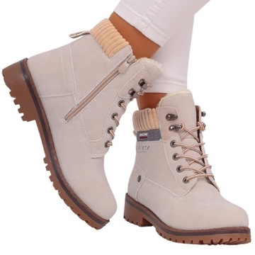 BUTY ZIMOWE BOTKI TRAPERY SUWAK OCIEPLANE DAMSKIE 37