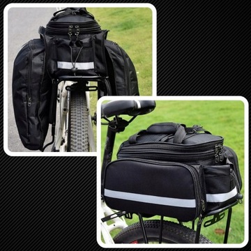 БОЛЬШАЯ ВЕЛОСИПЕДНАЯ СУМКА ДЛЯ БАГАЖНИКА, ДВОЙНОЙ СУМКА, ВОДОНЕПРОНИЦАЕМАЯ, 3 ВМЕСТИТЕЛЬНЫХ ОТДЕЛЕНИЯ