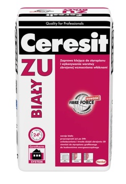 Ceresit ZU BIAŁY biały klej do siatki i styropianu z włóknami 25 kg