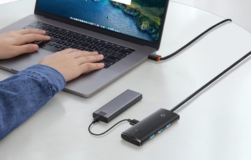 АДАПТЕР-концентратор BASEUS SPLITTER USB TO 4X USB-A 3.0 С КАБЕЛЕМ ДЛИНОЙ 1 М