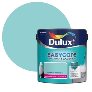DULUX EASY KUCHNIA ŁAZIENKA Turkusowy Basenowy 2,5L Satyna FARBA DO ŚCIAN