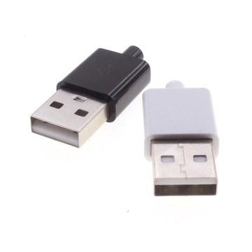 Вилка USB A 2.0 BLACK PLUG для кабеля, 2 шт.