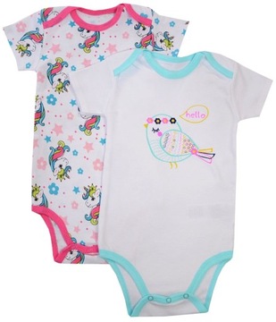 BODY 2-PAK BAWEŁNA JEDNOROŻEC krótk rękaw 92 E903B