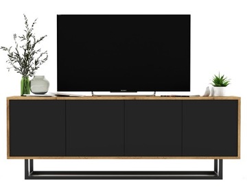 Nowoczesna Szafka RTV Loft wotan czarny MAT 150 cm