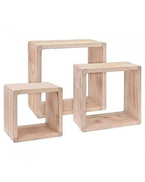 PÓŁKA DREWNIANA ZESTAW 3 SZTUK Home Accents 23 x 11 cm brzoza