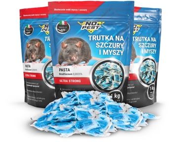 SILNA TRUTKA TRUCIZNA NA SZCZURY MYSZY GRYZONIE PASTA NIEBIESKA NO PEST 3KG