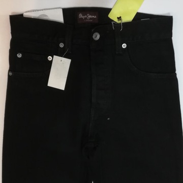 Spodnie Pepe Jeans 26/32 czarne M2 D12, pas 66 cm.