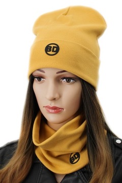 KOMPLET DAMSKI KOMIN CZAPKA DAMSKA beanie damskie