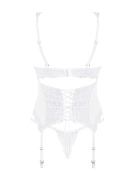 Корсет и стринги Obsessive Amor Blanco белые L/XL