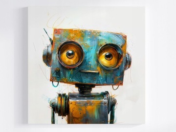 PLAKAT ROBOT ANDROID CYBORG MASZYNA PORTRET SCI-FI 80x80