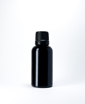 Butelka szklana 30 ml czarna z nakrętką czarną