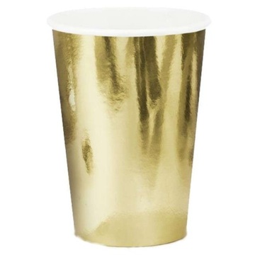 Kubeczki złote 220ml 6szt Party Urodziny
