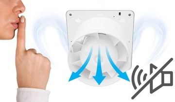 Wentylator łazienkowy Silent Ø 100 mm 26 db CZUJNIK WILGOCI + TIMER CZARNY