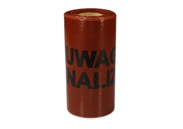 Taśma oznaczeniowa brązowa KANALIZACJA 200mm x 100m
