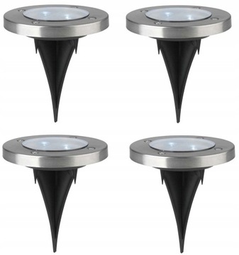 LAMPA SOLARNA gruntowa NAJAZDOWA x 4 szt INOX
