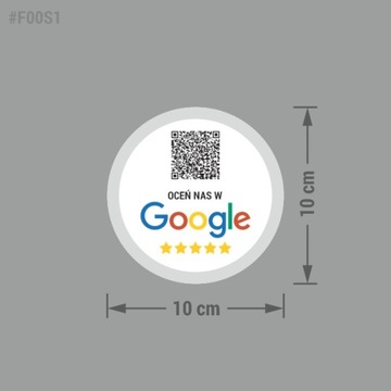 Naklejka Oceń nas w Google QR 10x10