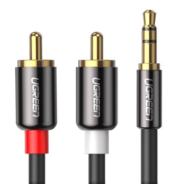 ЗЕЛЕНЫЙ КАБЕЛЬ АУДИОКАБЕЛЬ 3,5 ММ MINI JACK-2RCA 2M
