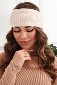 ПОВЯЗКА-УШКА ЖЕНСКАЯ ТЮРБАН ТЕПЛАЯ ШАПКА ШИРОКАЯ КРЕМОВАЯ