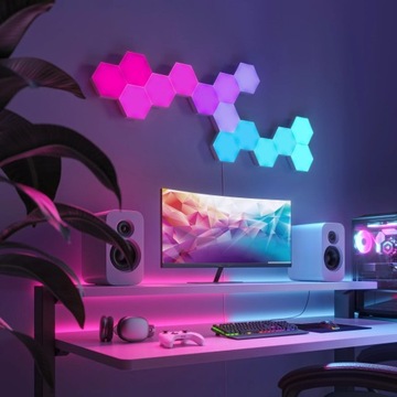 HEXAGON Светодиодные настенные светильники, шестиугольные соты RGB TUYA WIFI